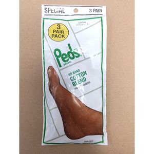 NOS Pack of 80s Peds Foot Covers 3 Cotton Pairs FIT WOMENS SHOE SIZES 8.5 To 11